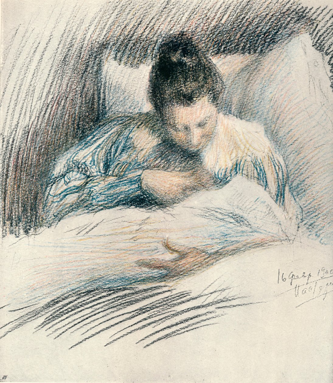 Mor og barn, 1900, 1906 af Leonid Osipovic Pasternak