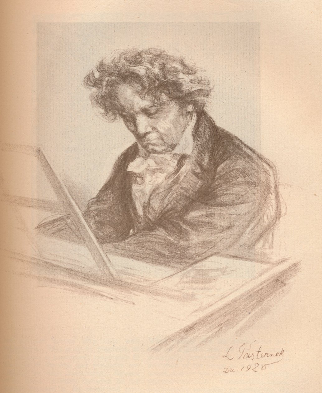 Portræt af Beethoven, 1920 af Leonid Osipovic Pasternak