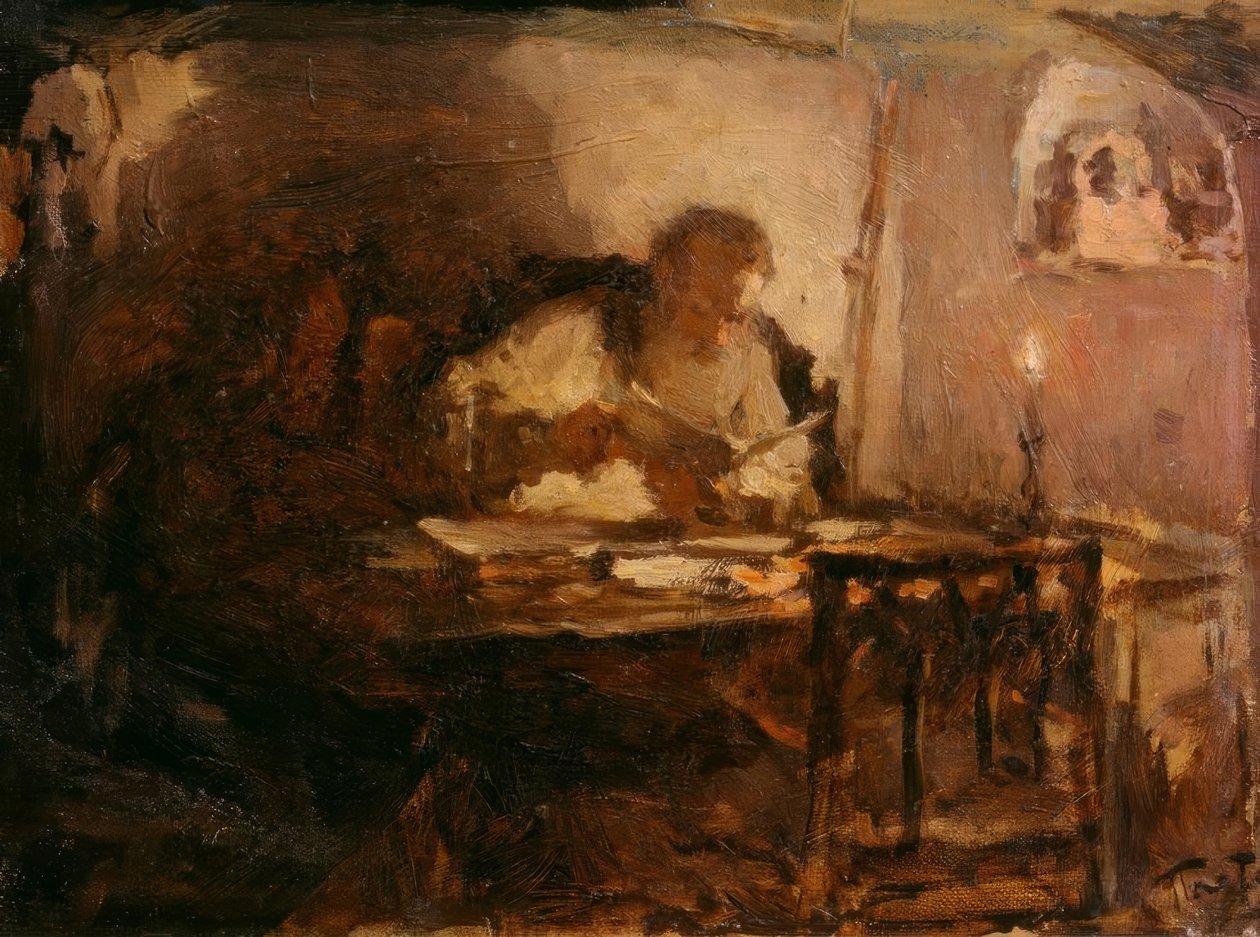 Leo Tolstoj i sit arbejdsværelse af Leonid Osipovic Pasternak