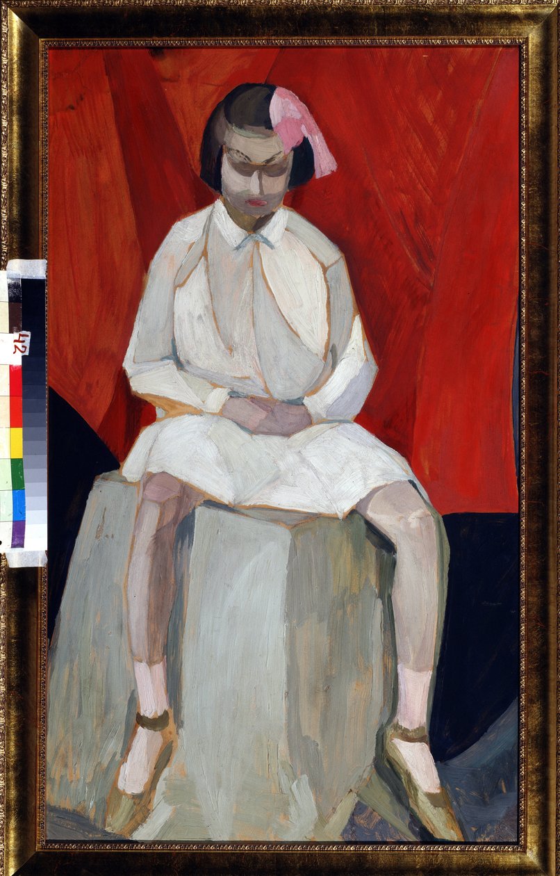 "La petite filet sir un tsube" Peinture de Leonid Terentiyevich Chupyatov (Chupiatov) (1890-1941) 1920 environ Collection prive af Leonid Terentlevich Chupyatov