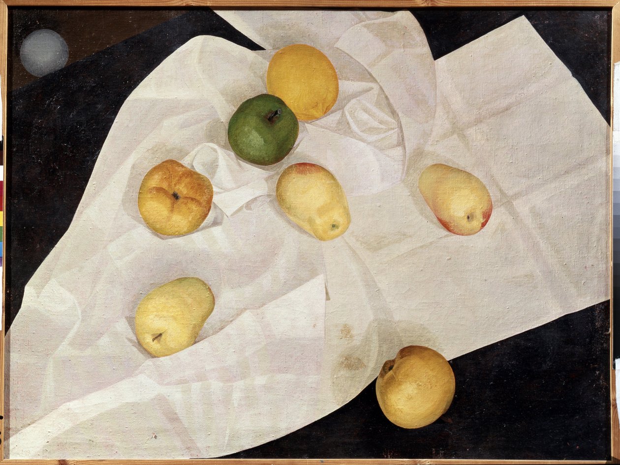 ""Stilleben med æbler og citroner"" (Stilleben med æbler og citroner) Maleri af Leonid Terentevich Chupyatov (1890-1942) 1923 Statens russiske museum Sankt Petersborg af Leonid Terentlevich Chupyatov