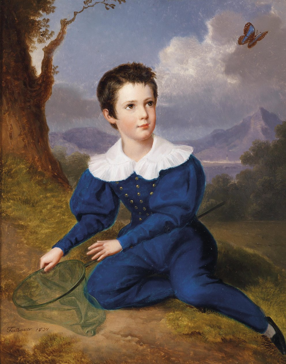 Portræt af Maximilian Baron von Hammer-Purgstall (ifølge indskriften på bagsiden), signeret og dateret Fertbauer 1834 af Leopold Fertbauer