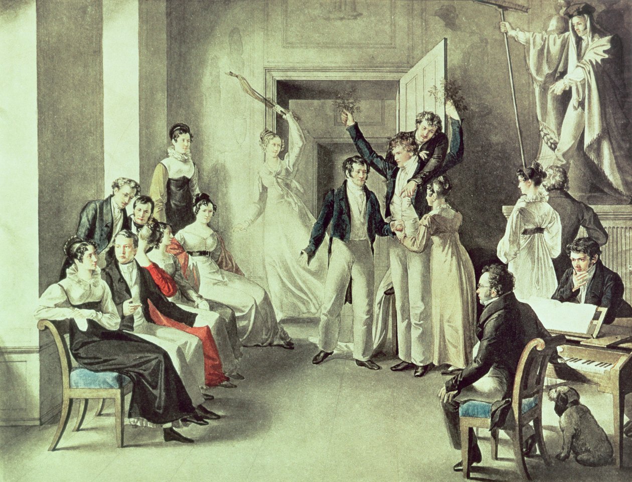 Familien til Franz Peter Schubert (1797-1828) spiller spil af Leopold Kupelwieser