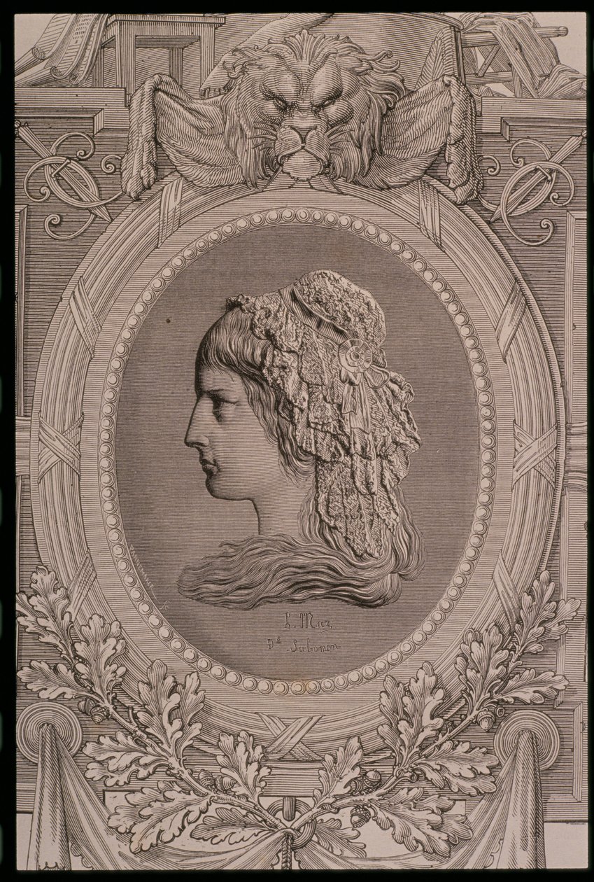 Charlotte Corday (1768-93) graveret af Stephane Pannemaker (1847-1930) af Leopold Mar