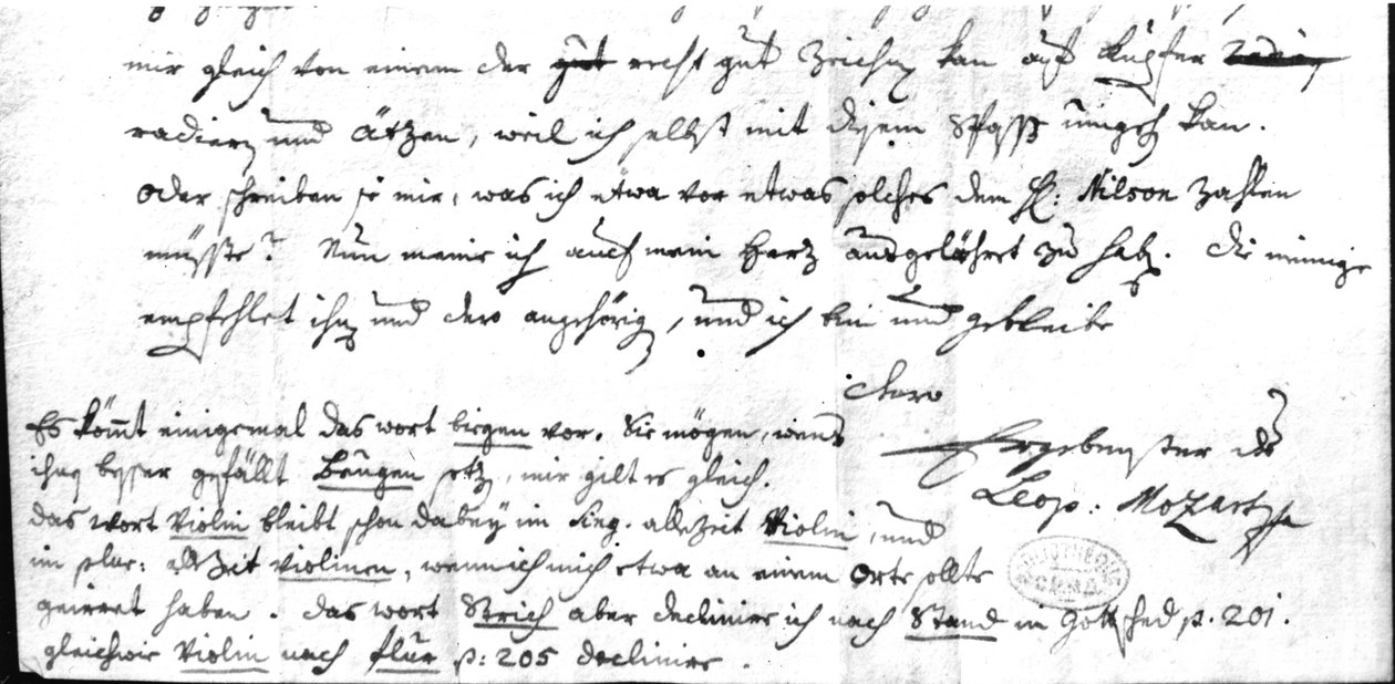 Brev fra Leopold Mozart (1719-87), 7. juli 1755 af Leopold Mozart