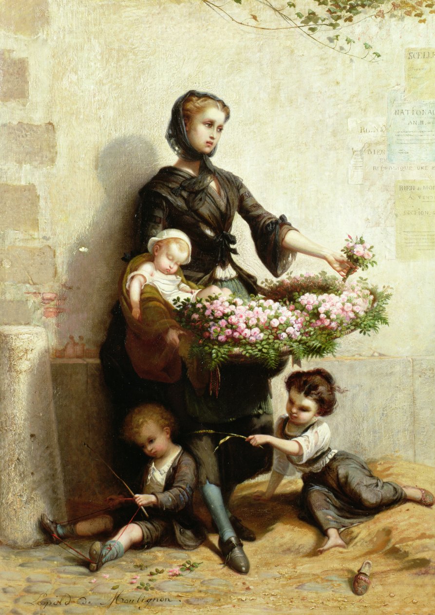 Victoriansk blomstersælger af Leopold de Moulignon