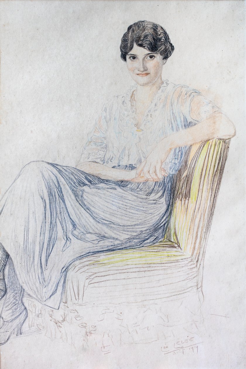 Portræt af Lise Bonnefon af Leopold (1872-1947) Lelee