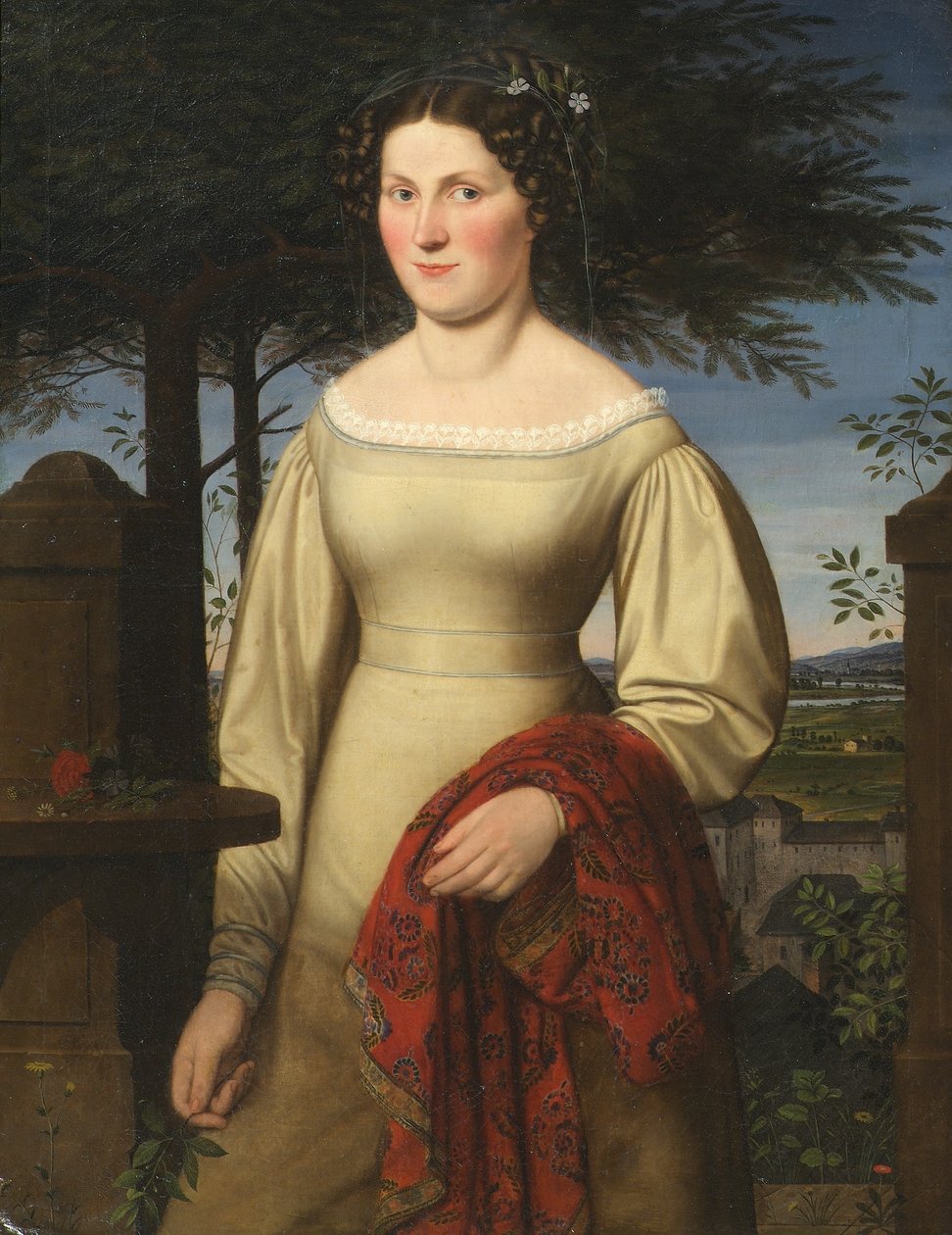 portræt af en dame af Leopold Blonder