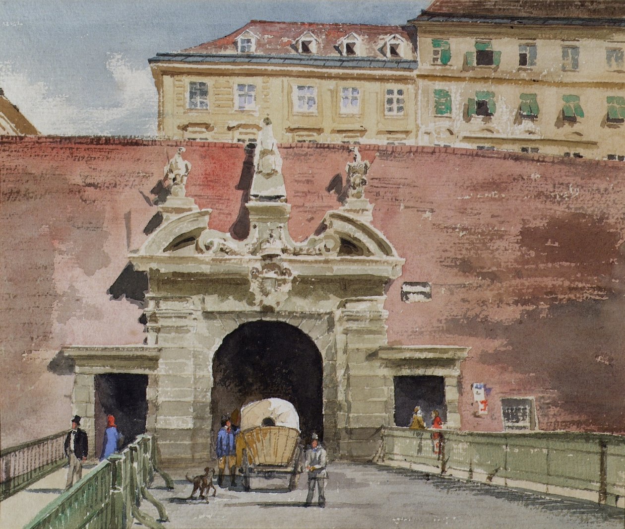 Den gamle Kärntnertor i Wien udefra af Leopold Blonder
