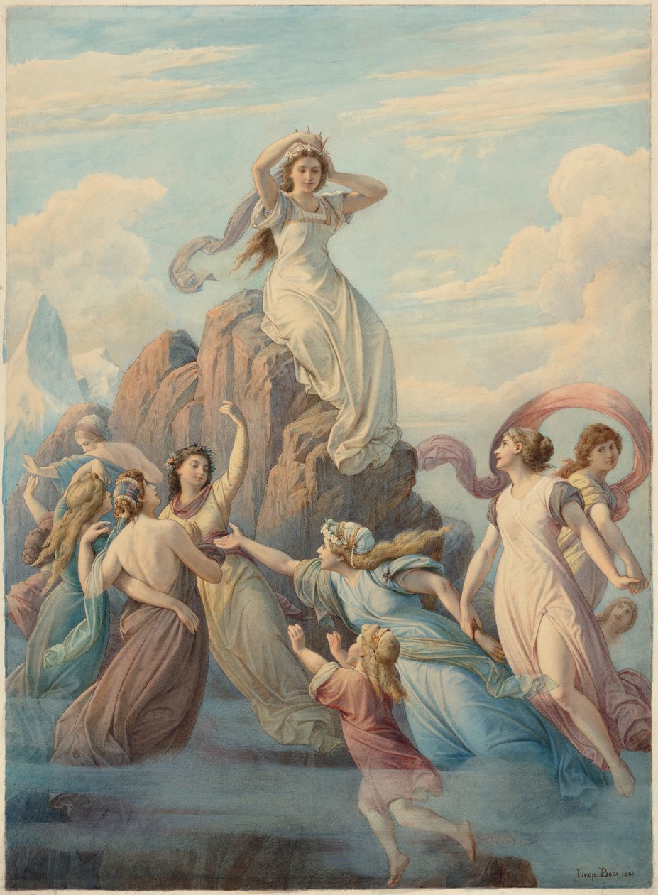 Berglied Mountain Song efter Friedrich Schiller, 1881. af Leopold Bode