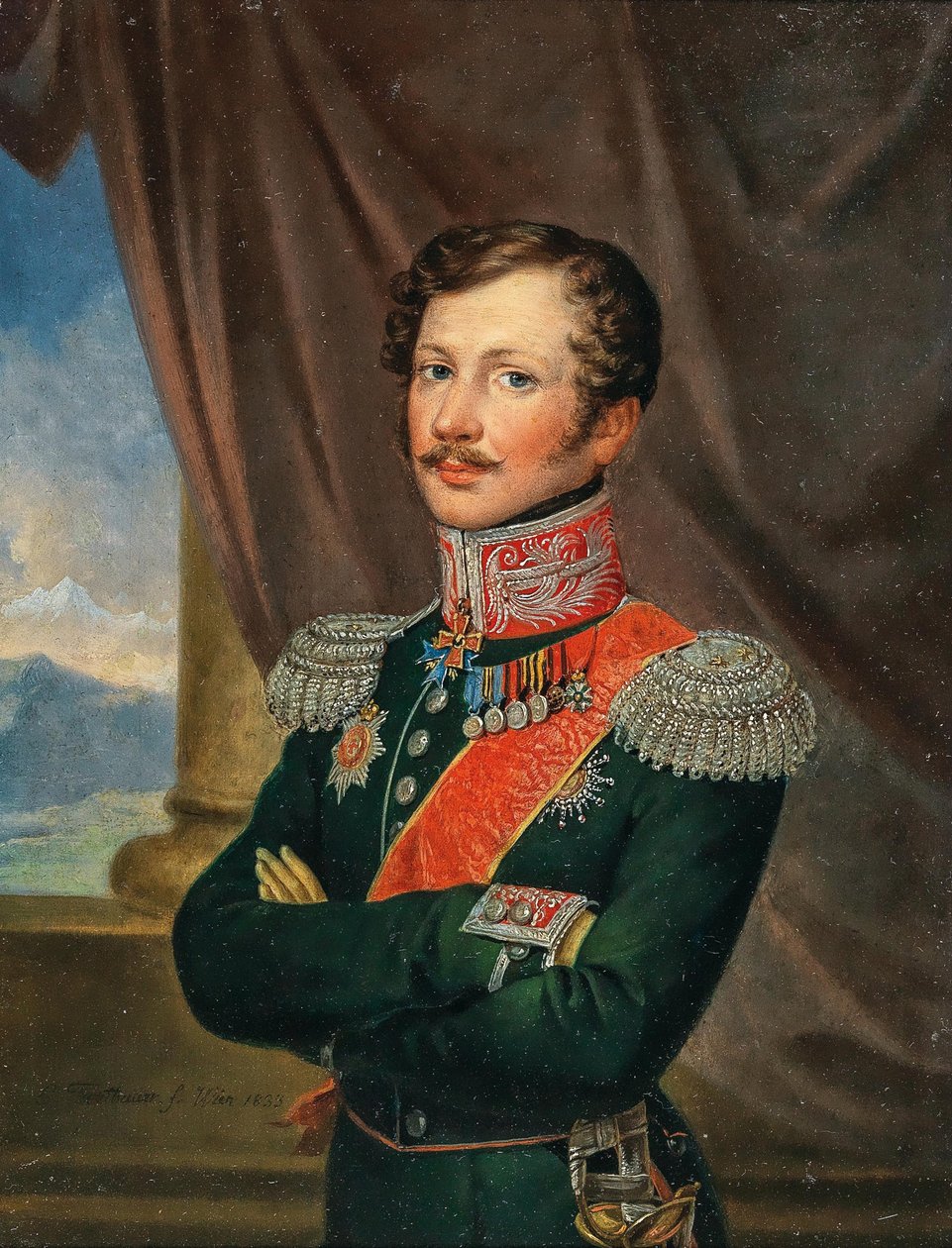 Portræt af generalløjtnant Paul Andreas Edler von Rennenkampff 1790-1857, 1833. af Leopold Fertbauer