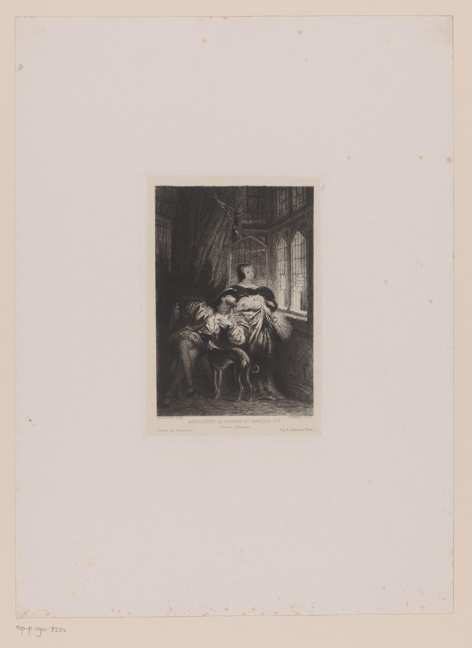 Dobbeltportræt af Margaret af Valois og Frans I af Frankrig Marguerite de Navarre og François Ier (titel på objektet) af Leopold Flameng