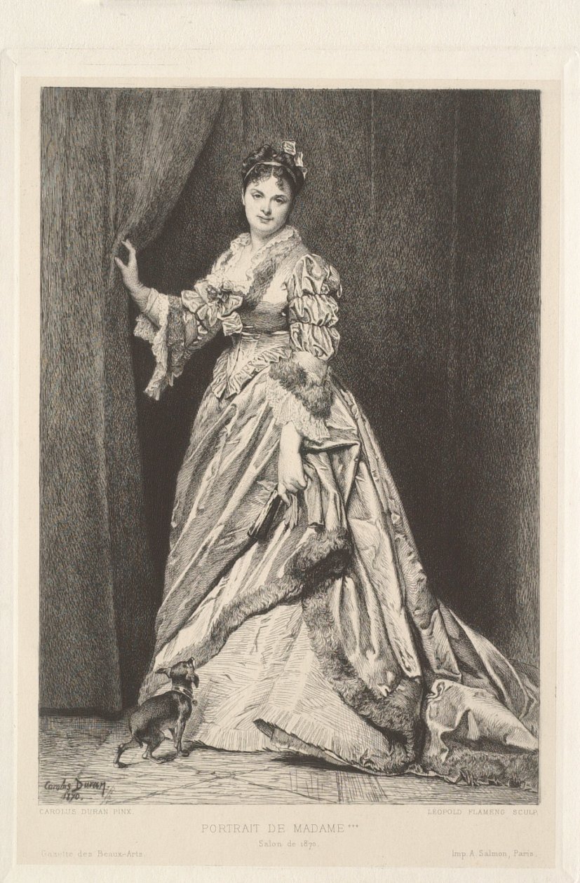 Portræt af madame *** af Leopold Flameng