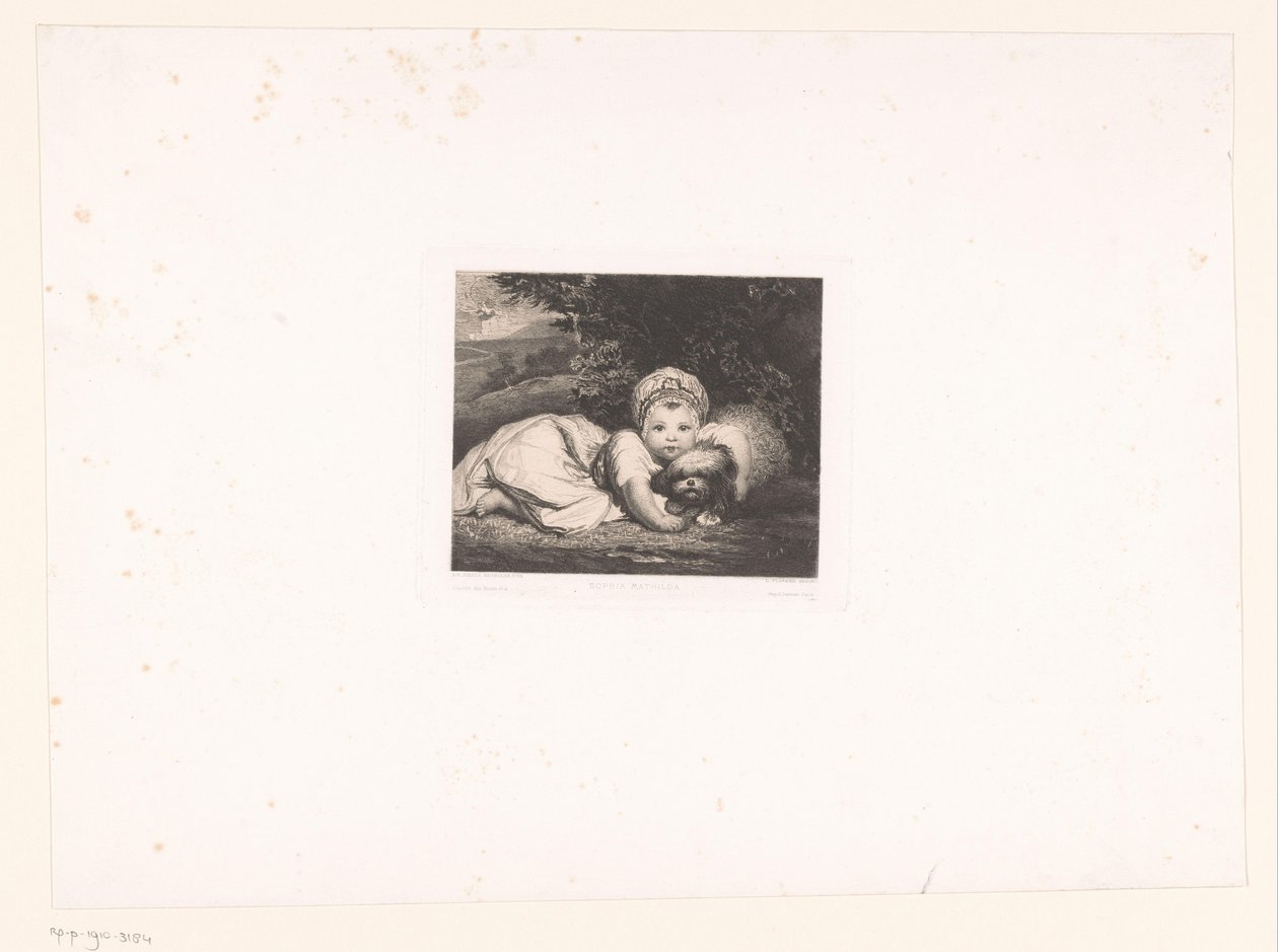 Prinsesse Sophia Matilda af Gloucester med sin hund af Leopold Flameng