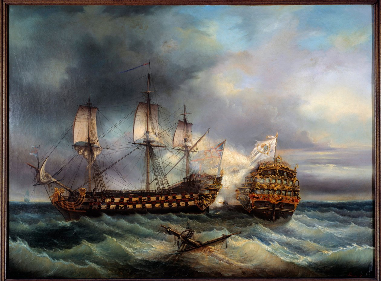 Søslag mellem engelsk og fransk maleri af Leopold Le Guen (1828-1895) 1800-tallet Brest, Museum of Fine Arts af Leopold Le Guen