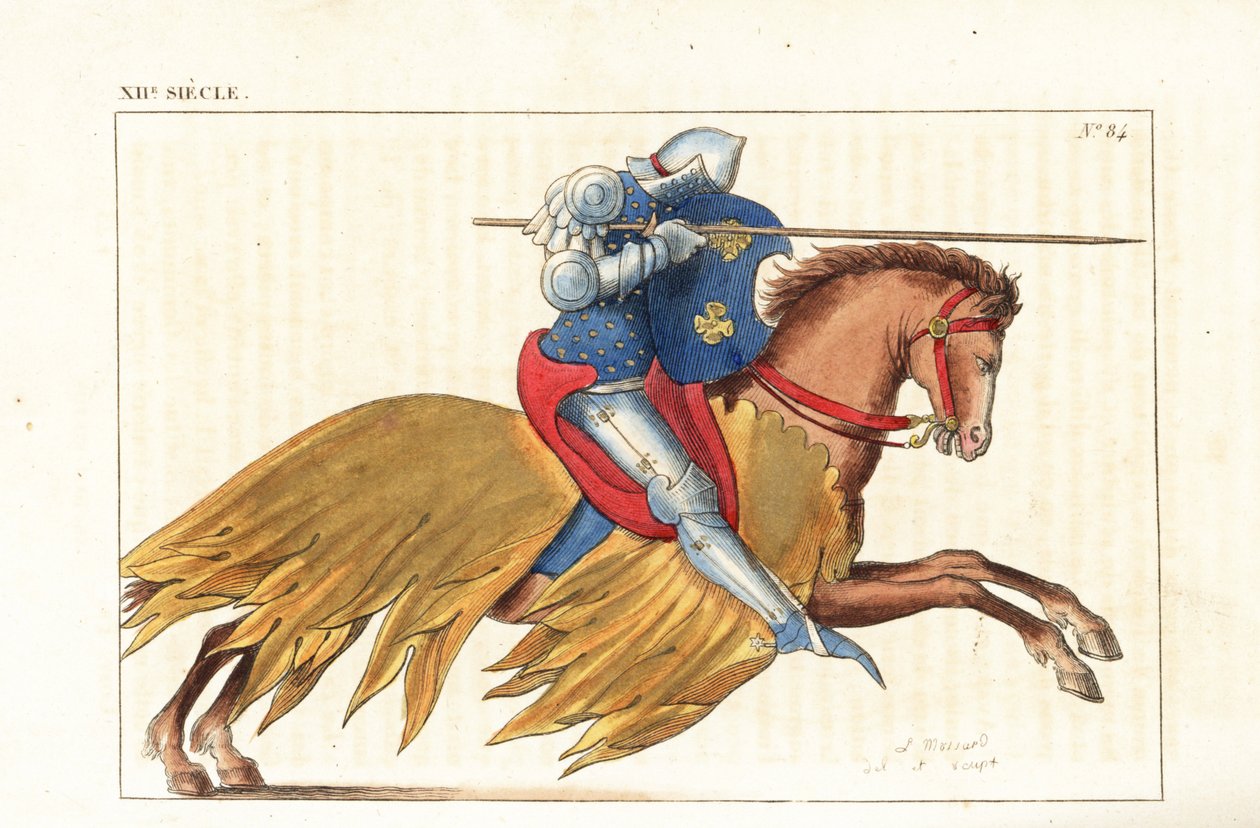 Engelsk kavaleri lader med lanse af Leopold Massard