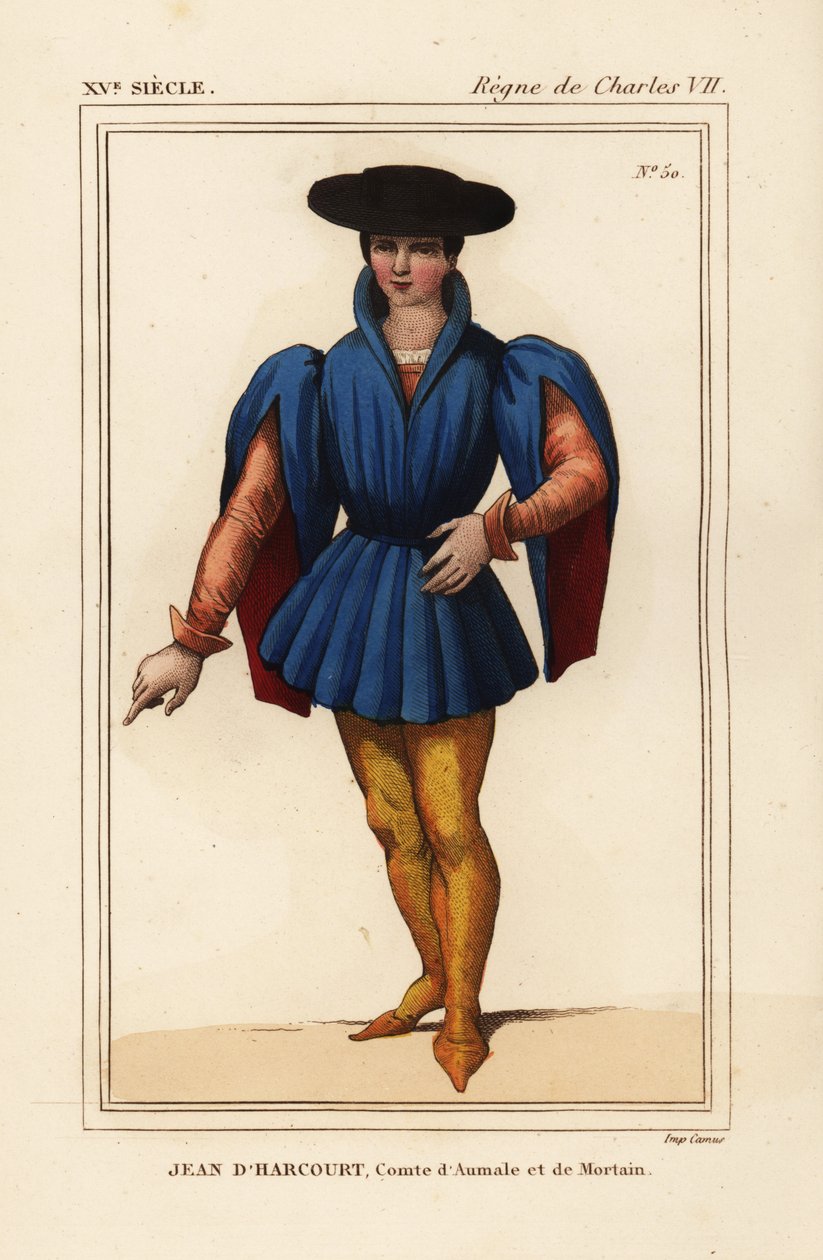 Jean VIII af Harcourt, fransk ridder, greve af Aumale og Mortain af Leopold Massard