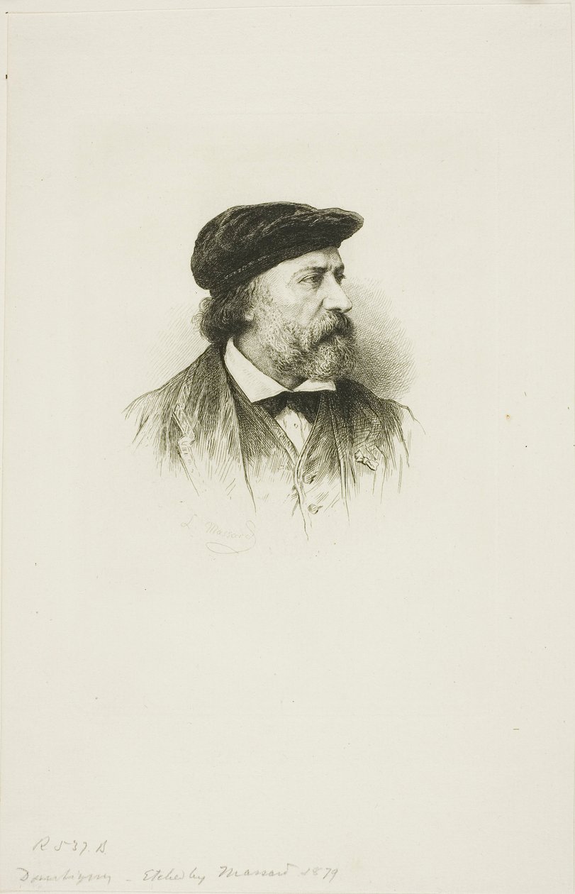 Portræt af Daubigny af Leopold Massard