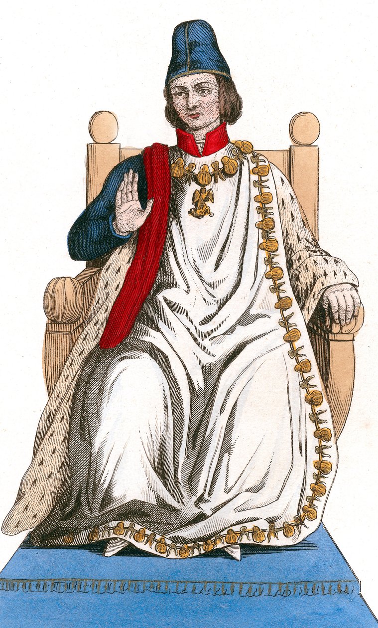 den franske konge Ludvig XI iført Saint Michel-ordredragt af Leopold Massard