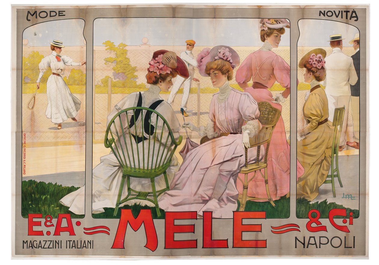 Reklameplakat for varehuset Mele i Napoli af Leopoldo Metlicovitz