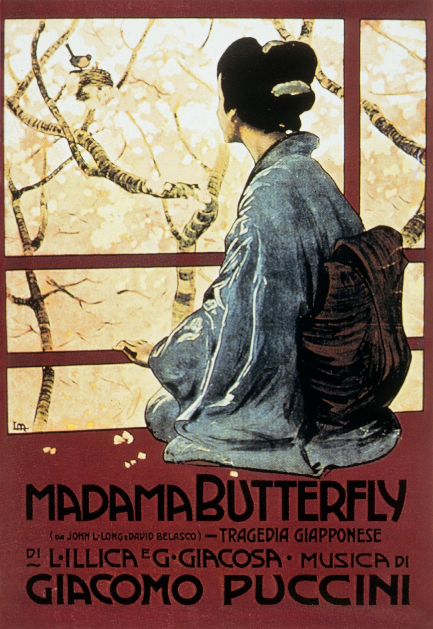 Cover af Leopoldo Metlicovitz til partituret af operaen Mrs Butterfly af Giacomo Puccini af Leopoldo Metlicovitz