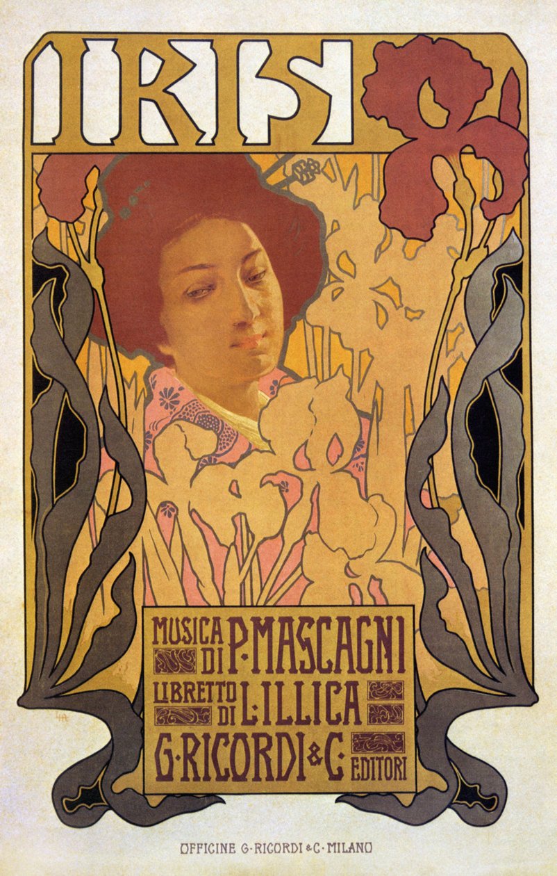 Iris, plakat for opera af Pietro Mascagni af Leopoldo Metlicovitz