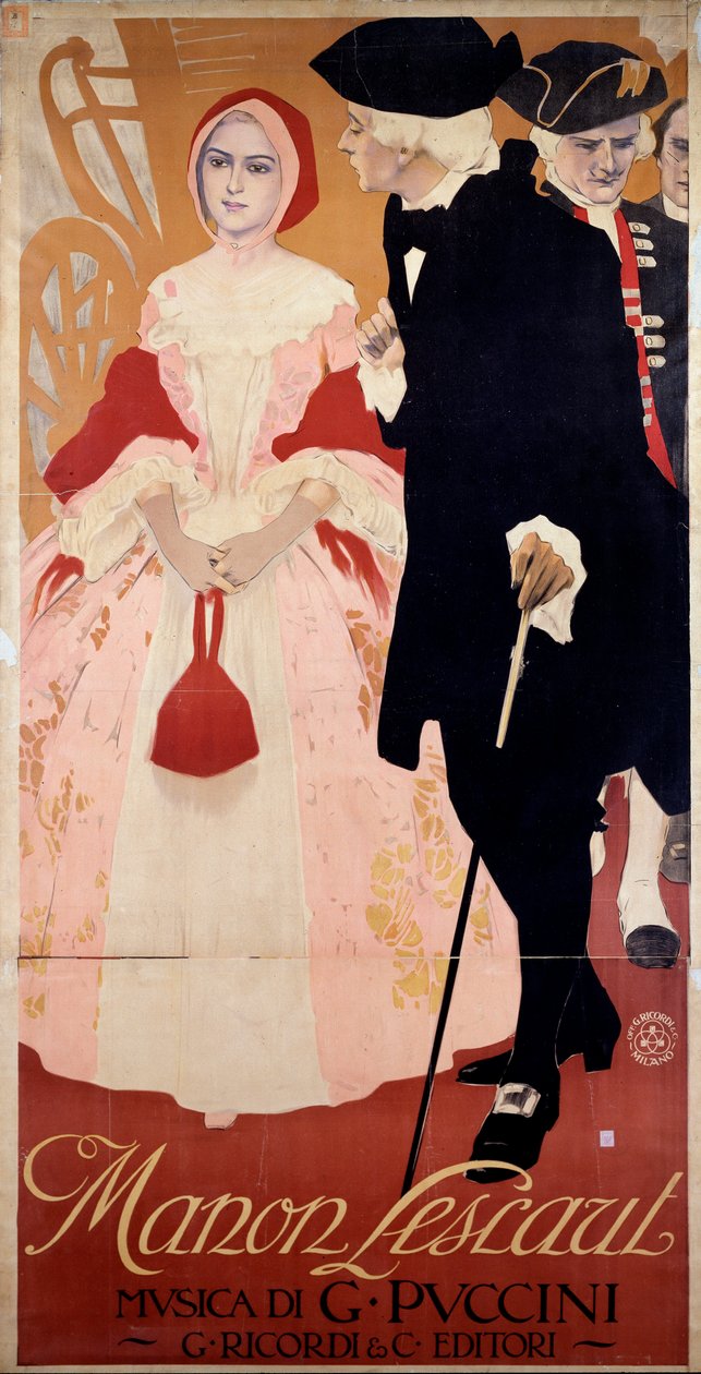 Manon Lescaut 1909 (plakat) af Leopoldo Metlicovitz