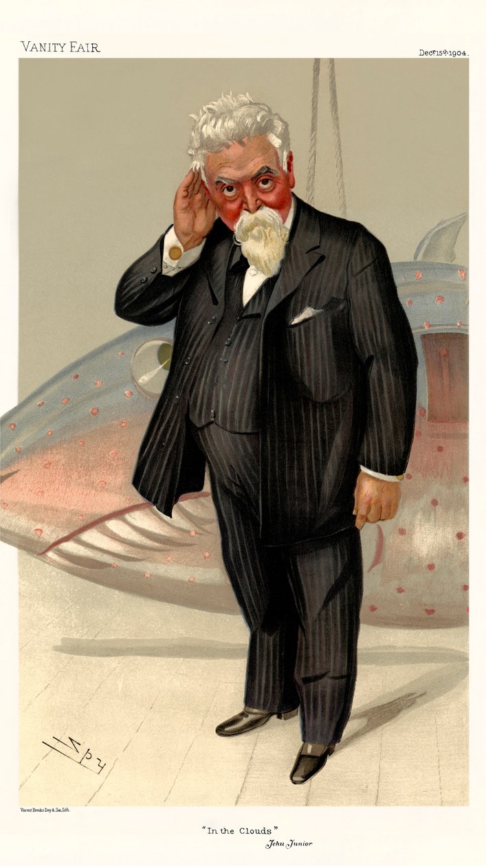 Sir Hiram Stevens Maxim - portræt stående af Leslie Matthew (1851 1922) Ward