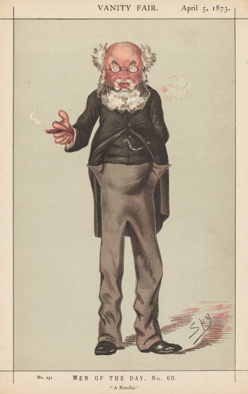 Vanity Fair: Dagens mænd, nr. 60, En romanforfatter, 1873. af Leslie Matthew
