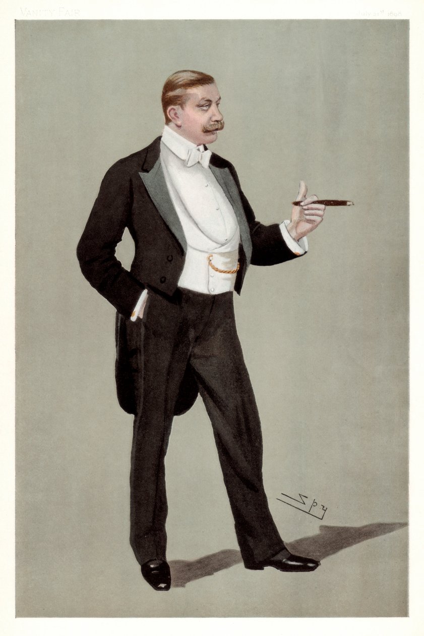 En tysk attache, baron Hermann von Eckardstein, tysk diplomat, 1898. af Leslie Matthew Ward