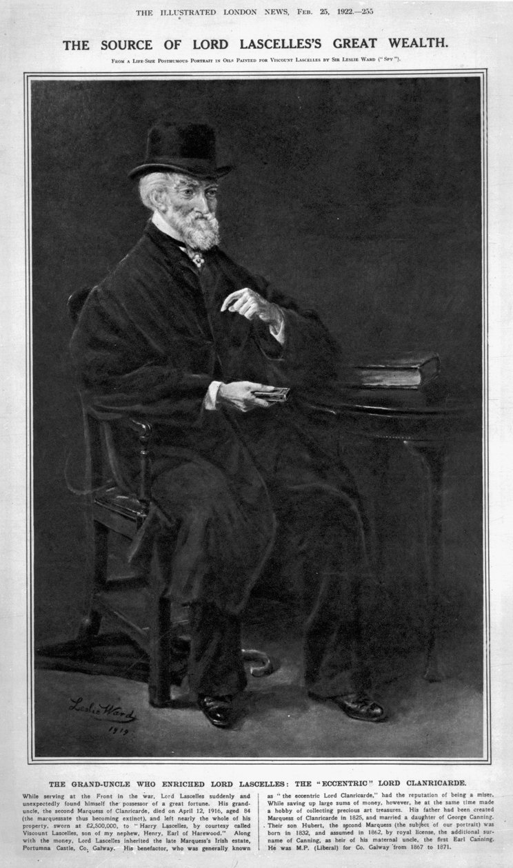 Hubert George de Burgh-Canning, 2. markis af Clanricarde, 1919 af Leslie Matthew Ward