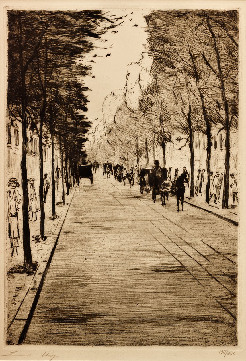 Berlin-kabine - højre - venter i Tiergarten II af Lesser Ury