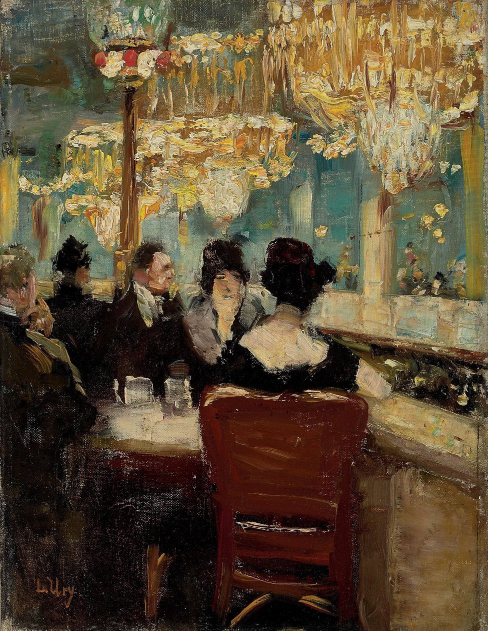 Galleri i Cafe Vaterland på Potsdamer Platz, Berlin af Lesser Ury