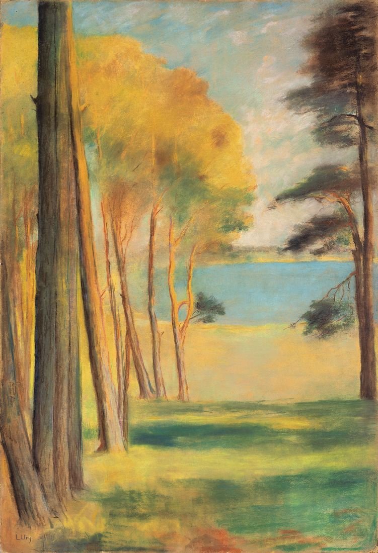 Havelsee med fyrretræer af Lesser Ury