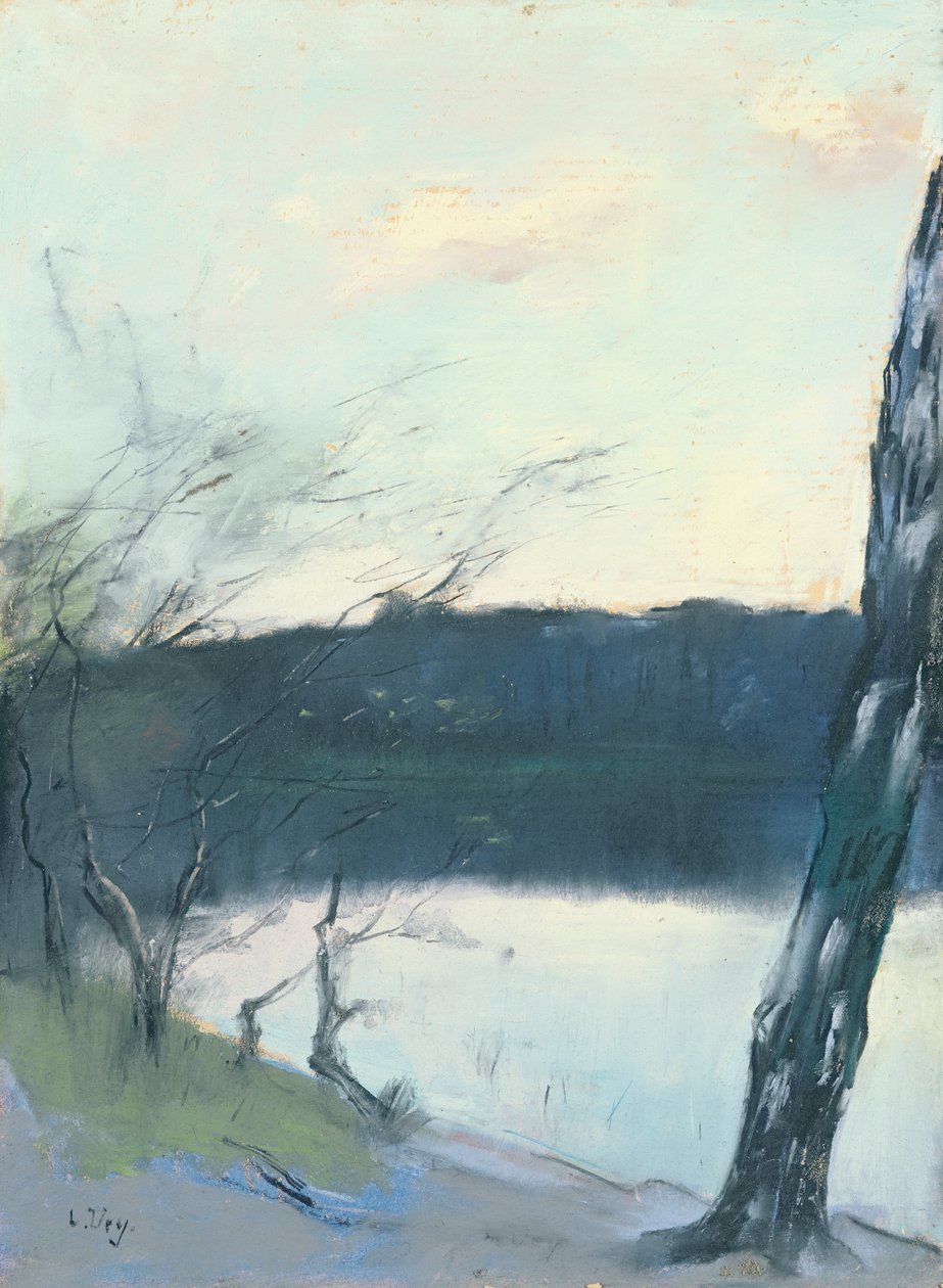 Landskab (pastel på lærred) af Lesser Ury
