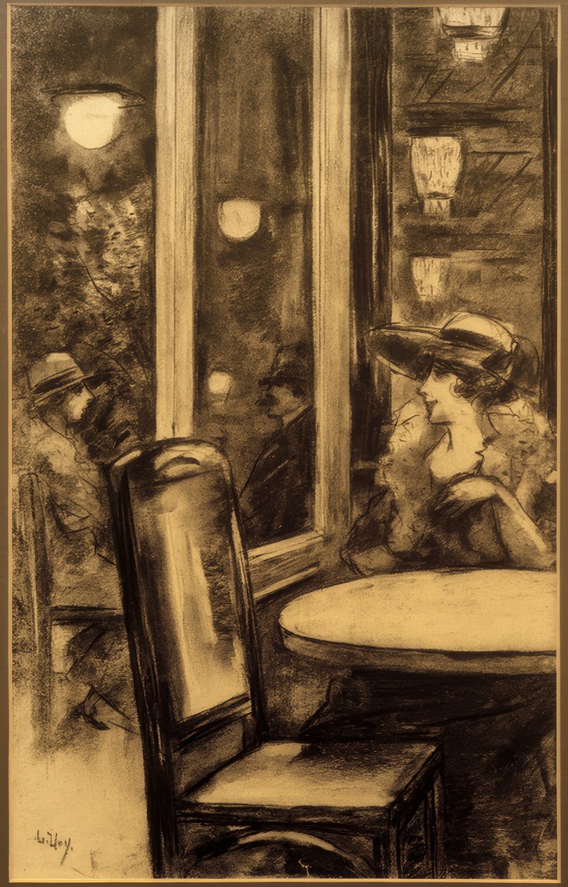 På Café Bauer af Lesser Ury