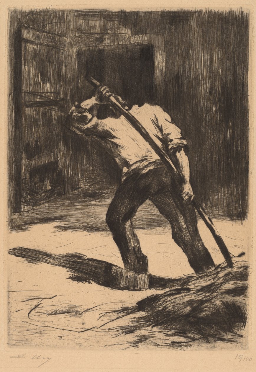 På gulvet i ladet af Lesser Ury