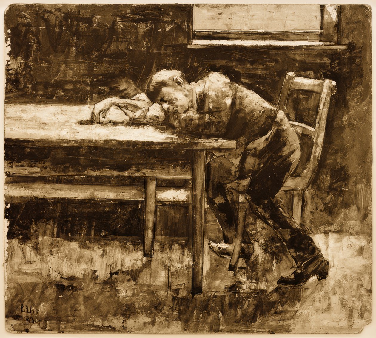 Sovende arbejder af Lesser Ury