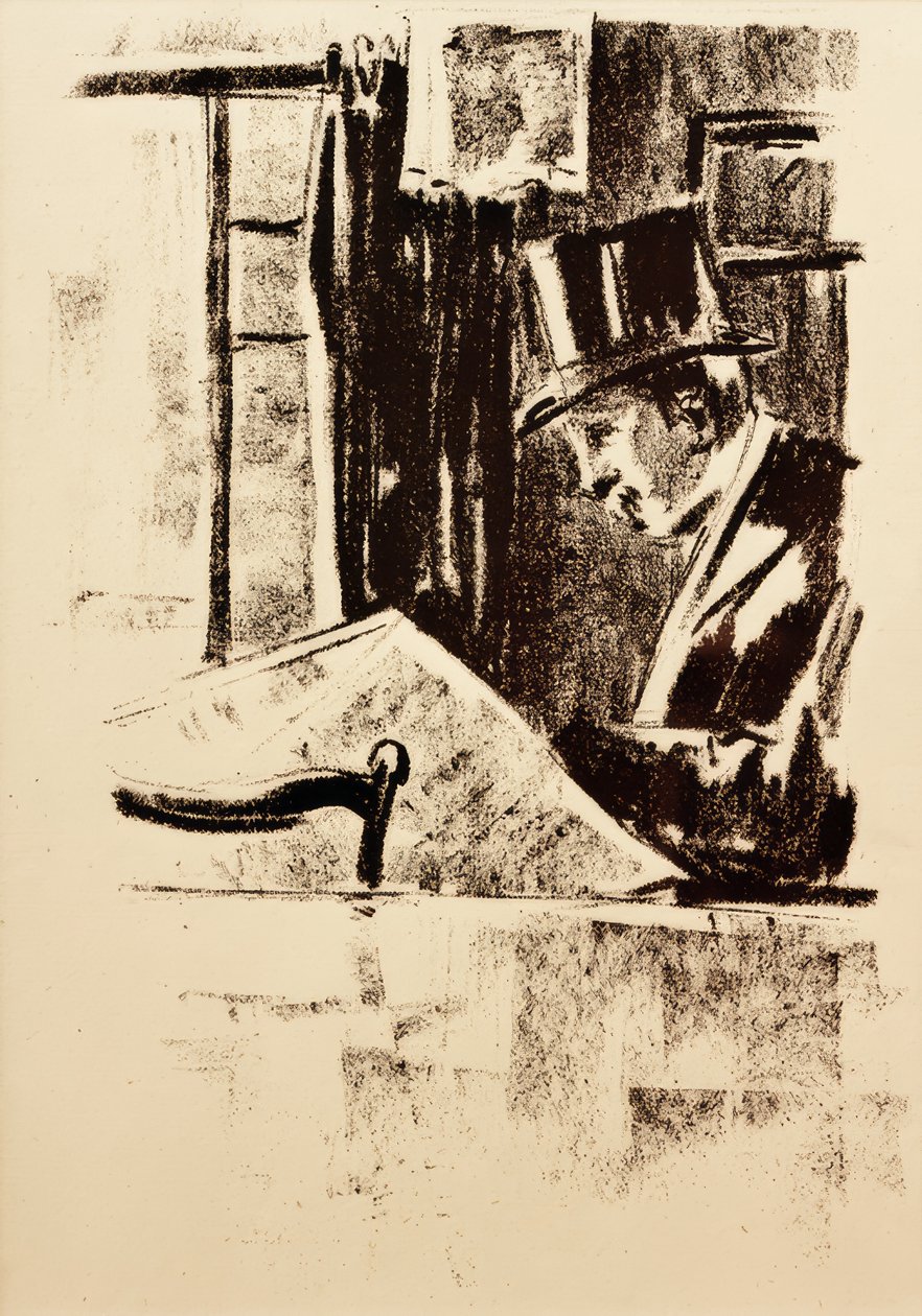 Avislæser med cylinder af Lesser Ury