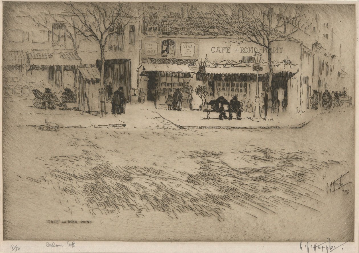 Cafe du Rond Point af Lester George Hornby