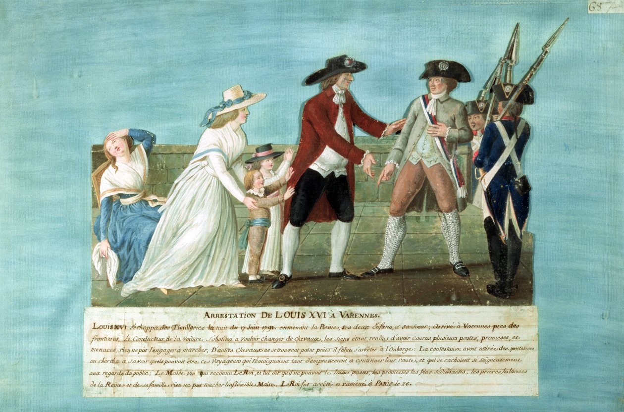 Arrestationen af Ludvig XVI og hans familie i Varennes, 21. juni 1791 af Lesueur Brothers