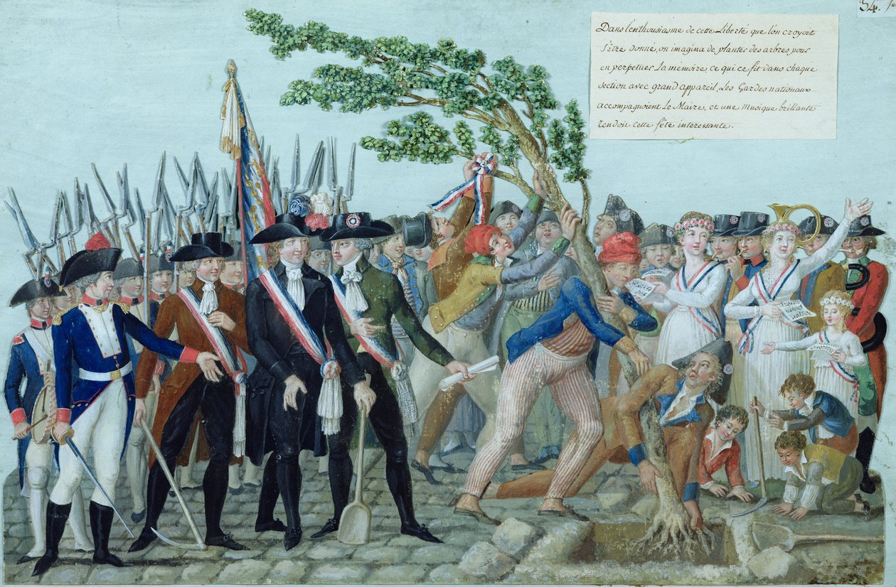 Plantningen af et frihedstræ, ca. 1789 af Lesueur Brothers