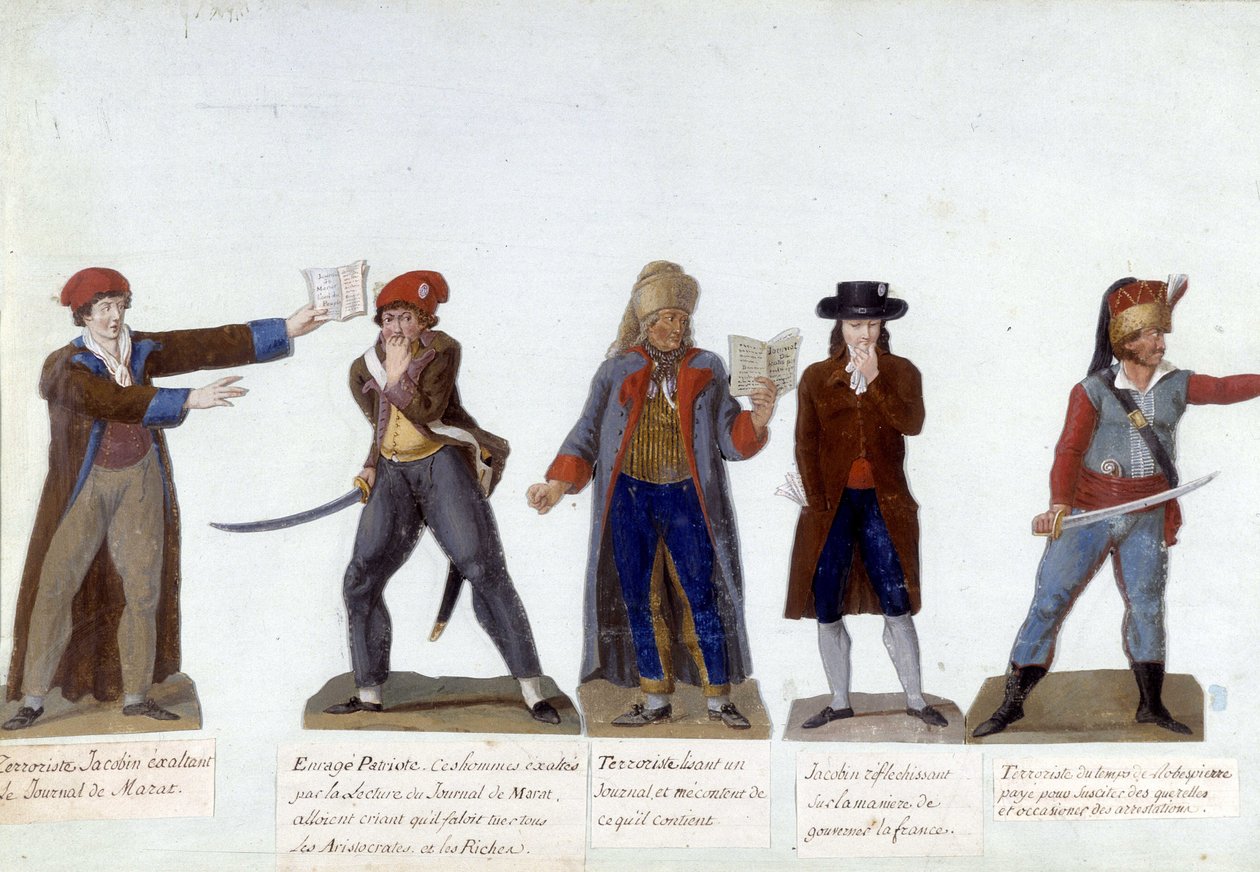 Kartonfigurer fra den franske revolution af Lesueur Brothers