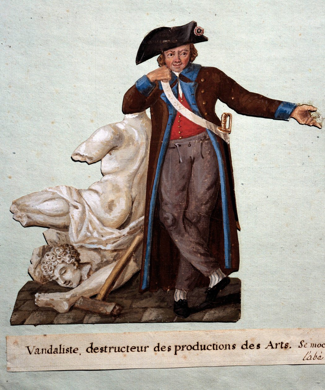 Fransk revolution: "" en hærværk, ødelægger af kunstværker"". Gouache des freres Lesueur (1700-tallet), Musee Carnavalet, Paris af Lesueur Brothers