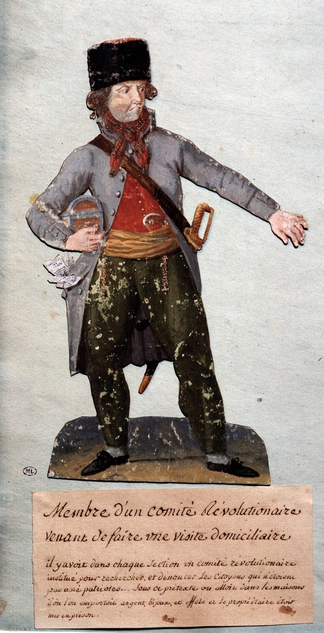 Fransk revolution: "" medlem af den revolutionære komité"" Gouache des freres Lesueur (1700-tallet). Musée Carnavalet, Paris af Lesueur Brothers