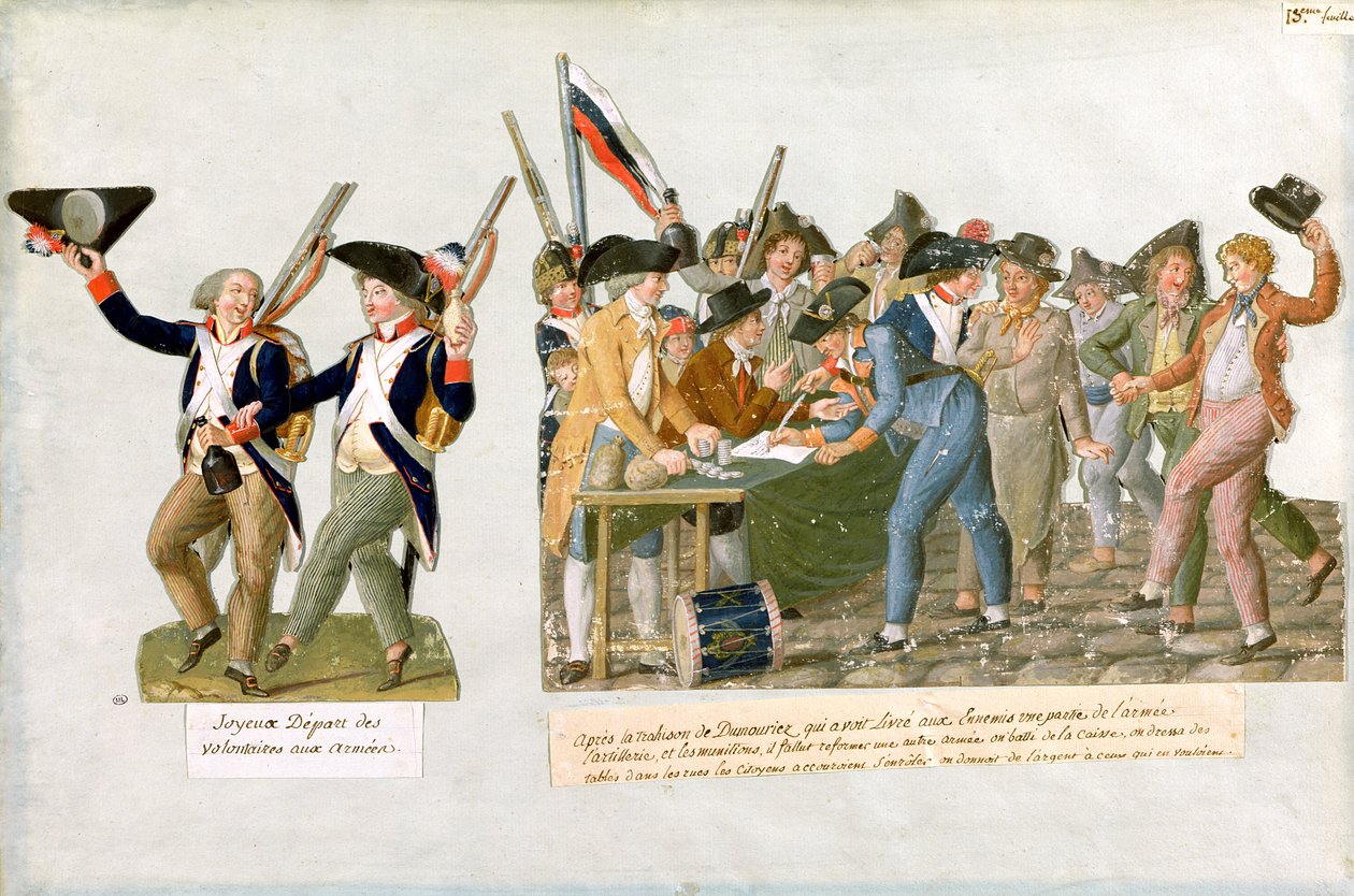 Glædelig afgang af hærens frivillige af Lesueur Brothers