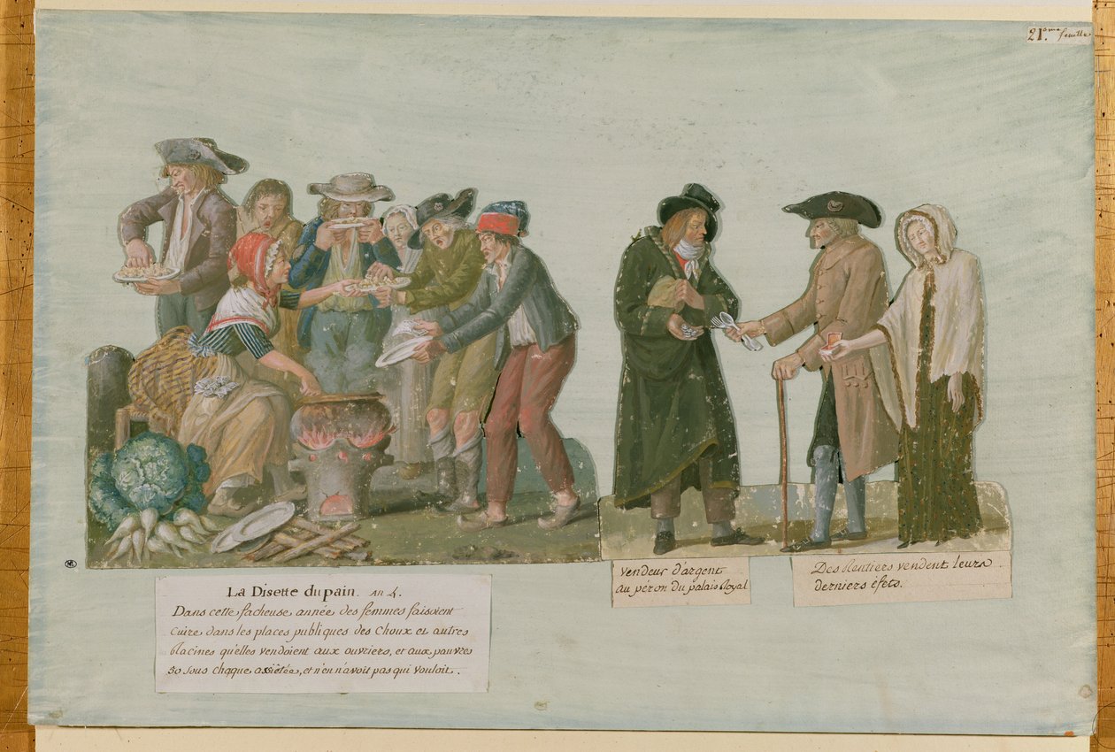 Brødsulten og pantelåneren (gouache på kortet) af Lesueur Brothers