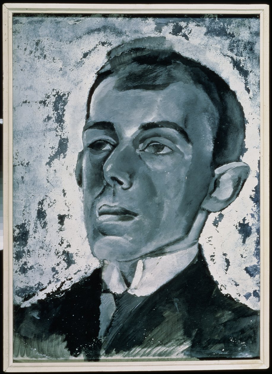 Portræt af digteren Ossip Mandelstam (1891-1938) (gouache på papir) af Lev Aleksandrovitc Bruni