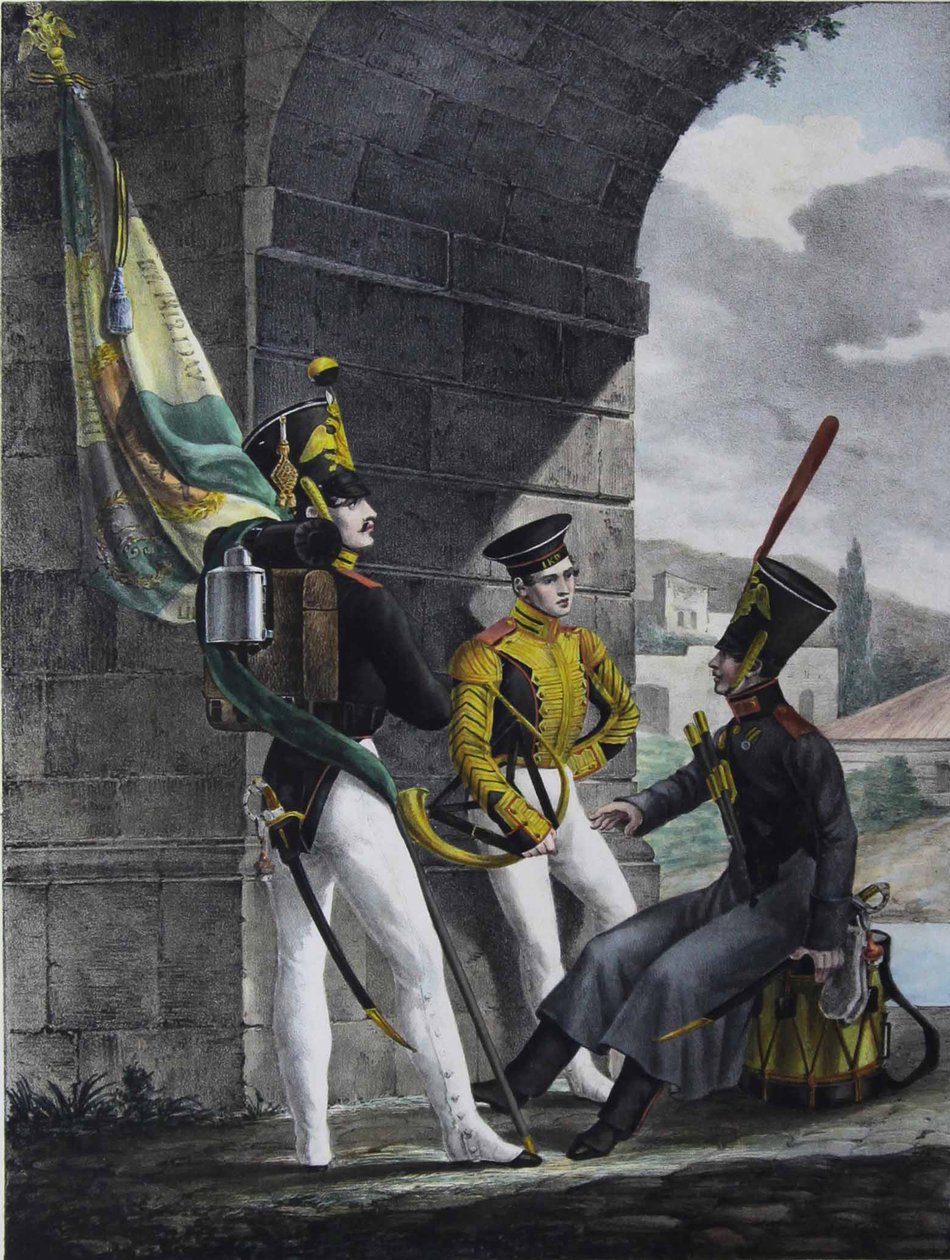 Podpraporshchik, trommeslager og hornist fra Finliandsky Guard Regiment, 1829 af Lev Alexandrovich Belousov