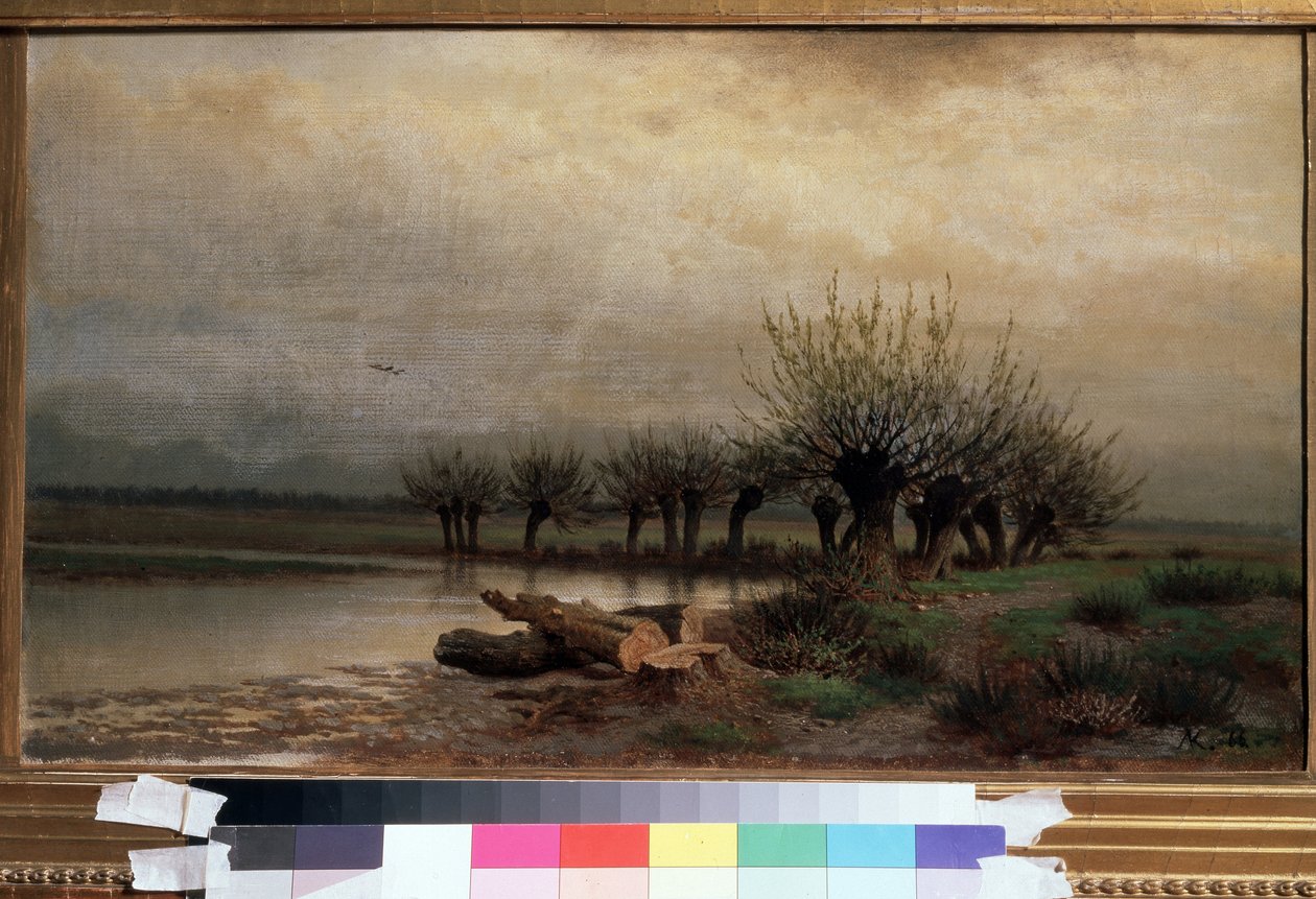 Forår (Forår). Maleri af Lev Lyvovich Kamenev (1833-1886), olie på lærred af Lev Lyvovich Kamenev